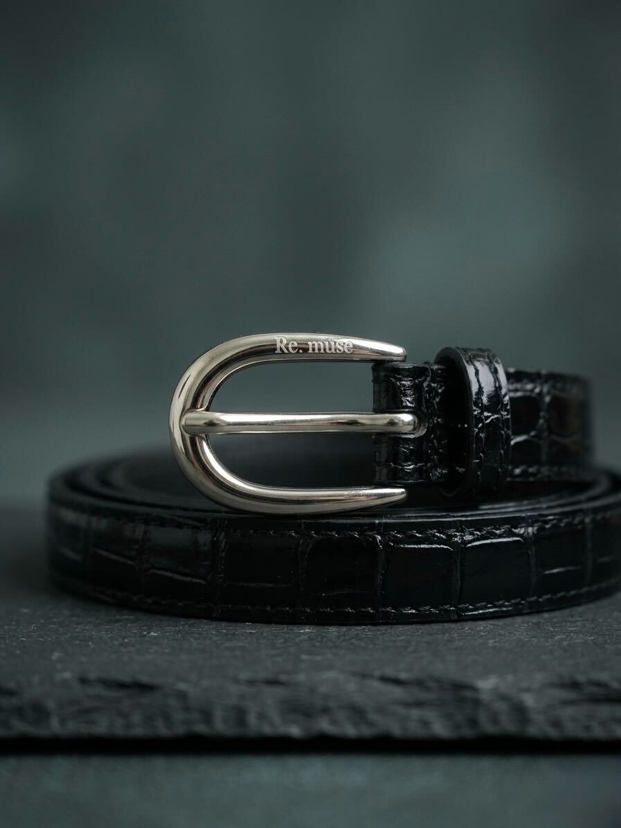 CROCODILE LEATHER BELT -Ladies-
