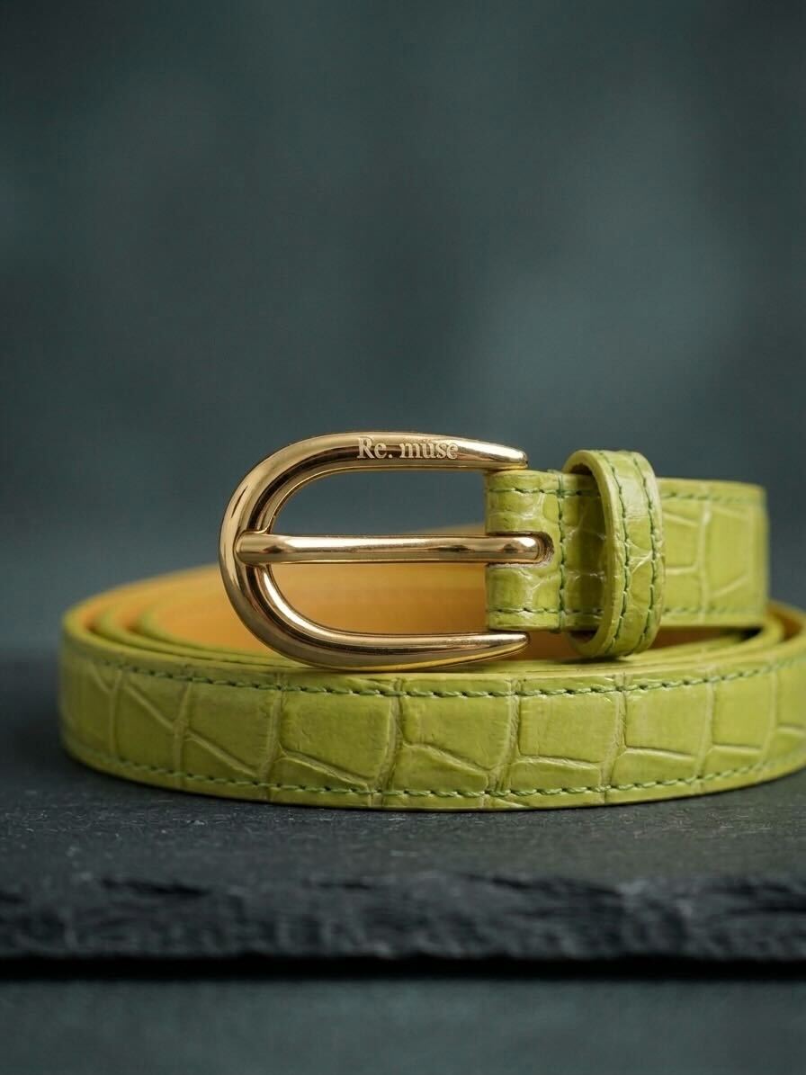 CROCODILE LEATHER BELT -Ladies-