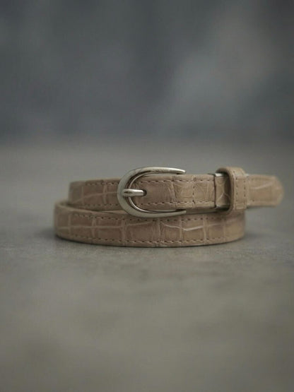 CROCODILE LEATHER BELT -Ladies-