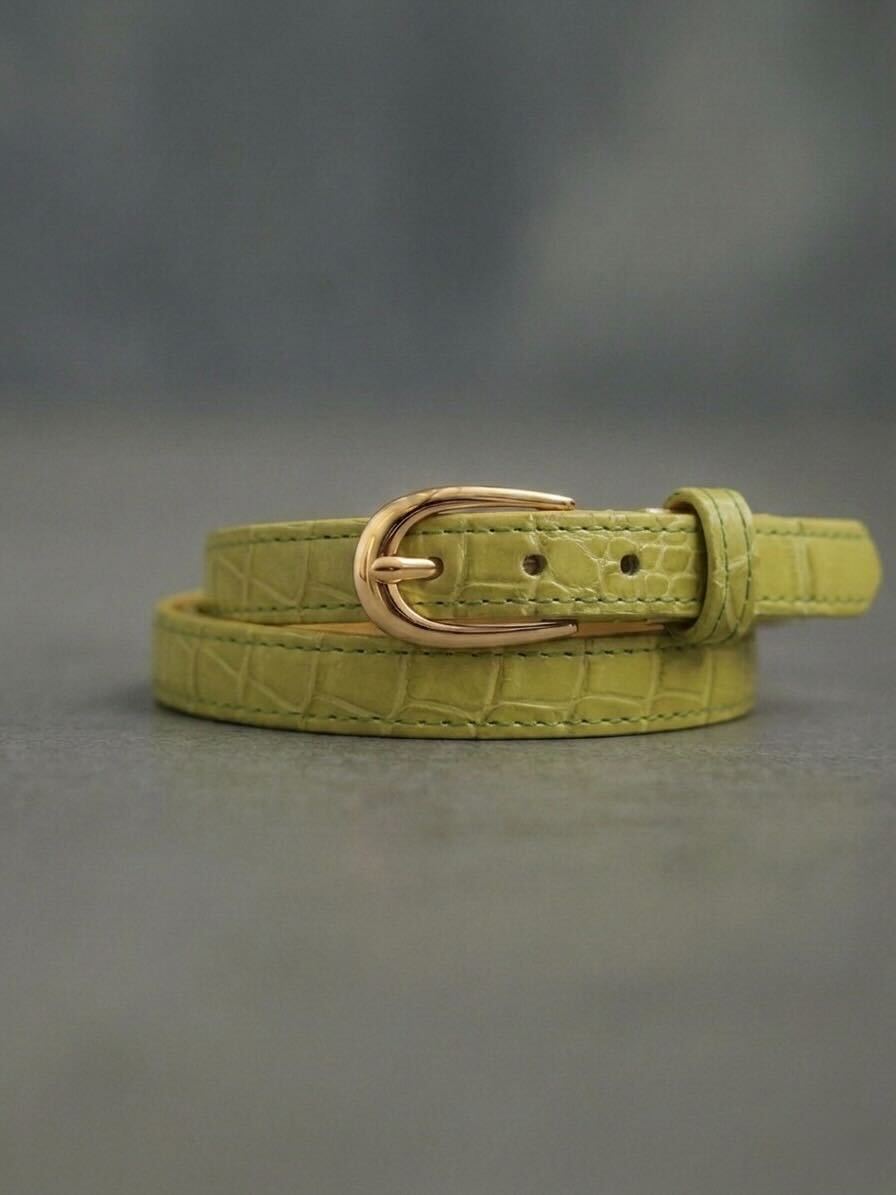 CROCODILE LEATHER BELT -Ladies-