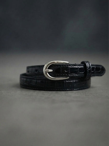 CROCODILE LEATHER BELT -Ladies-