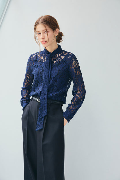 RACE BOW-TIE BLOUSE