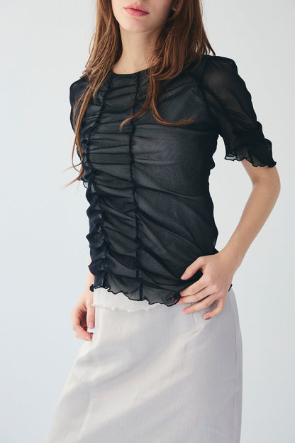 TULLE PUFF SLEEVE TOPS