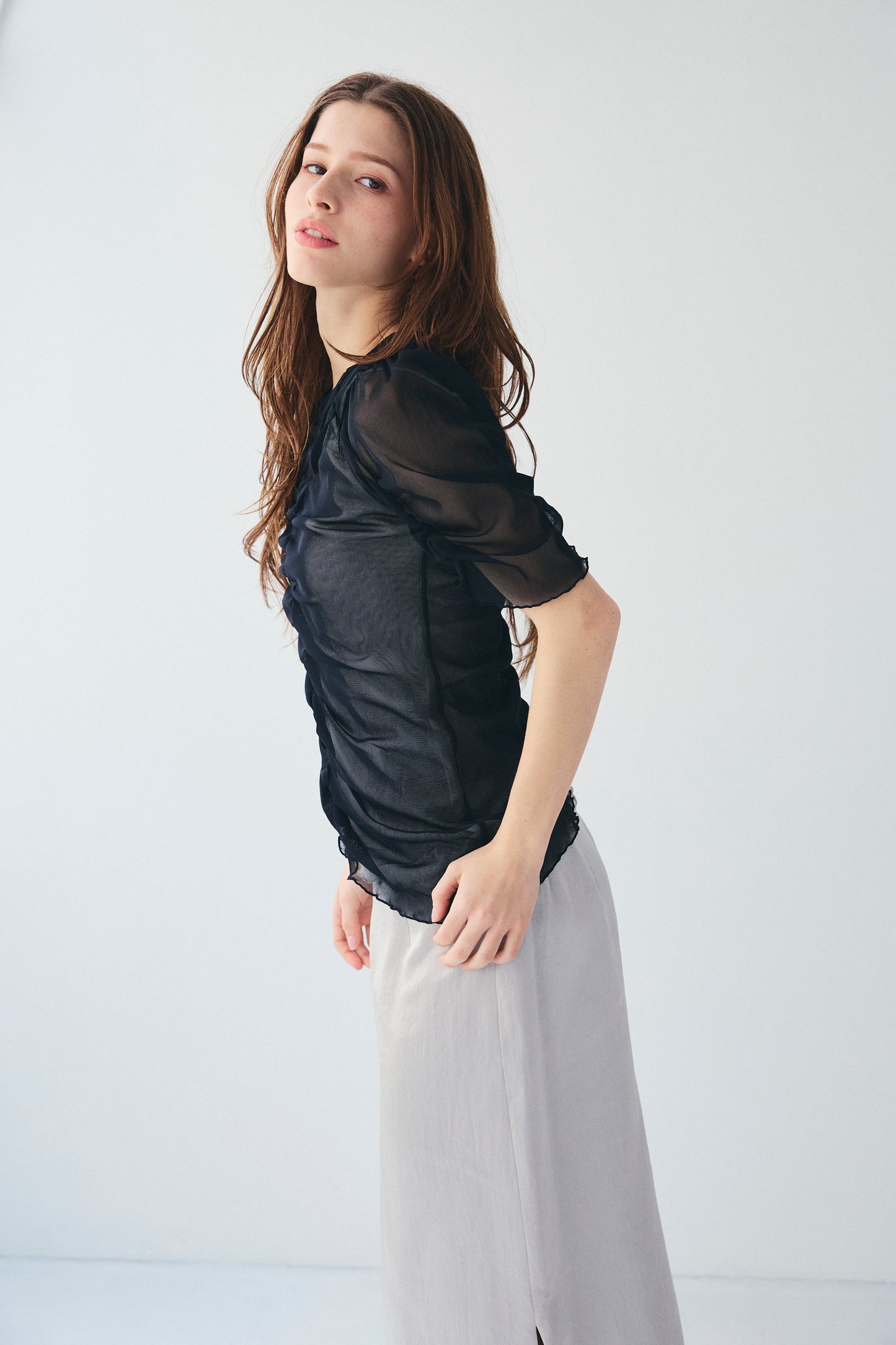 TULLE PUFF SLEEVE TOPS