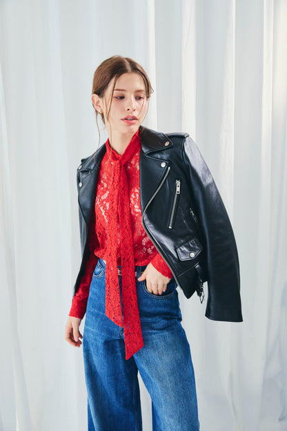 RACE BOW-TIE BLOUSE